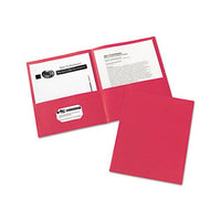 Two-pocket Folder, 40-sheet Capacity, Red, 25-box