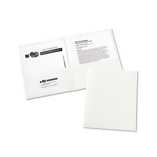 Two-pocket Folder, 40-sheet Capacity, White, 25-box