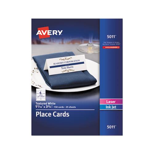 Small Textured Tent Cards, White, 1 7-16 X 3 3-4, 6 Cards-sheet, 150-box