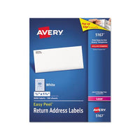 Easy Peel White Address Labels W- Sure Feed Technology, Laser Printers, 0.5 X 1.75, White, 80-sheet, 100 Sheets-box