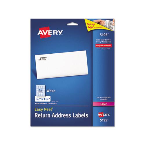 Easy Peel White Address Labels W- Sure Feed Technology, Laser Printers, 0.66 X 1.75, White, 60-sheet, 25 Sheets-pack