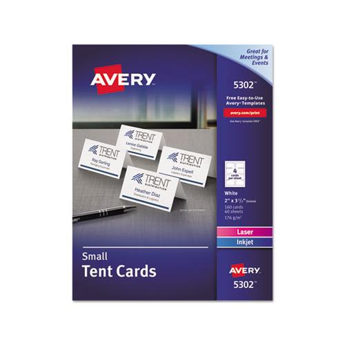 Small Tent Card, White, 2 X 3 1-2, 4 Cards-sheet, 160-box