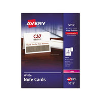 Note Cards, Laser Printer, 4 1-4 X 5 1-2, Uncoated White, 60-pack With Envelopes