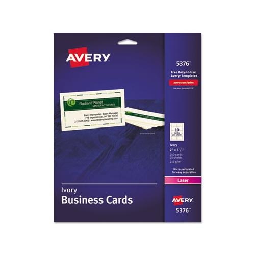 Printable Microperforated Business Cards With Sure Feed Technology, Laser, 2 X 3.5, Ivory, Uncoated, 250-pack