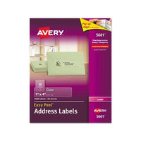 Matte Clear Easy Peel Mailing Labels W- Sure Feed Technology, Laser Printers, 1 X 4, Clear, 20-sheet, 50 Sheets-box