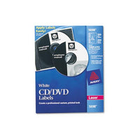 Laser Cd Labels, Matte White, 100-pack