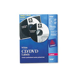 Laser Cd Labels, Matte White, 100-pack