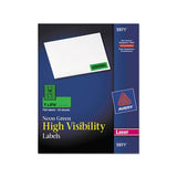 High-visibility Permanent Laser Id Labels, 1 X 2 5-8, Neon Green, 750-pack