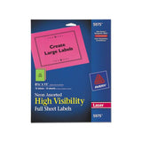 High-visibility Permanent Laser Id Labels, 8.5 X 11, Asst. Neon, 15-pack