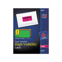 High-visibility Permanent Laser Id Labels, 2 X 4, Asst. Neon, 150-pack