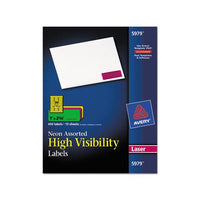 High-visibility Permanent Laser Id Labels, 1 X 2 5-8, Asst. Neon, 450-pack