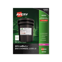 Ultraduty Ghs Chemical Waterproof And Uv Resistant Labels, 4.75 X 7.75, White, 2-sheet, 50 Sheets-box