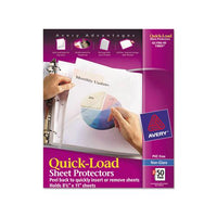 Quick Top & Side Loading Sheet Protectors, Letter, Non-glare, 50-box