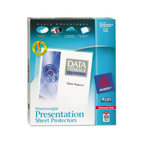 Top-load Poly Sheet Protectors, Heavy Gauge, Letter, Diamond Clear, 100-box