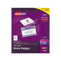 Clip-style Badge Holder With Laser-inkjet Insert, Top Load, 3.5 X 2.25, White, 100-box