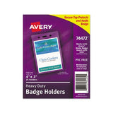 Secure Top Heavy-duty Badge Holders, Vertical, 3w X 4h, Clear, 25-pack