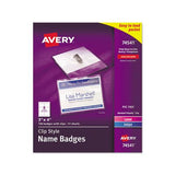 Clip-style Name Badge Holder With Laser-inkjet Insert, Top Load, 4 X 3, White, 100-box