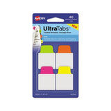 Ultra Tabs Repositionable Mini Tabs, 1-5-cut Tabs, Assorted Neon, 1" Wide, 40-pack