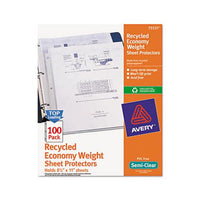 Top-load Recycled Polypropylene Sheet Protector, Semi-clear, 100-box