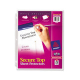 Secure Top Sheet Protectors, Super Heavy Gauge, Letter, Diamond Clear, 25-pack