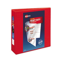 Heavy-duty View Binder With Durahinge And Locking One Touch Ezd Rings, 3 Rings, 3" Capacity, 11 X 8.5, Red