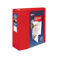 Heavy-duty View Binder With Durahinge And Locking One Touch Ezd Rings, 3 Rings, 5" Capacity, 11 X 8.5, Red