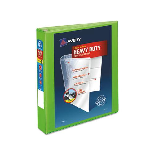 Heavy-duty View Binder With Durahinge And One Touch Ezd Rings, 3 Rings, 1.5" Capacity, 11 X 8.5, Chartreuse