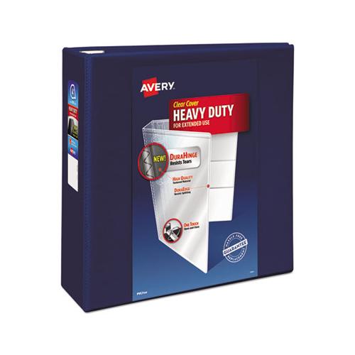 Heavy-duty View Binder With Durahinge And Locking One Touch Ezd Rings, 3 Rings, 4" Capacity, 11 X 8.5, Navy Blue