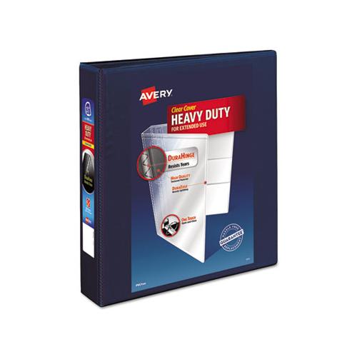 Heavy-duty View Binder With Durahinge And One Touch Ezd Rings, 3 Rings, 1.5" Capacity, 11 X 8.5, Navy Blue