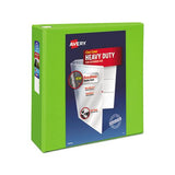Heavy-duty View Binder With Durahinge And Locking One Touch Ezd Rings, 3 Rings, 4" Capacity, 11 X 8.5, Chartreuse