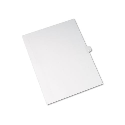 Preprinted Legal Exhibit Side Tab Index Dividers, Allstate Style, 10-tab, 13, 11 X 8.5, White, 25-pack