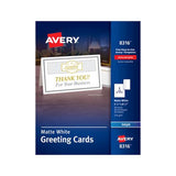 Half-fold Greeting Cards, Inkjet, 5 1-2 X 8.5, Matte White, 30-box W-envelopes