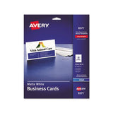 Printable Microperforated Business Cards With Sure Feed Technology, Inkjet, 2 X 3.5, White, Matte, 250-pack