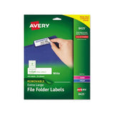 Removable File Folder Labels With Sure Feed Technology, 0.94 X 3.44, White, 18-sheet, 25 Sheets-pack