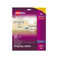 Matte Clear Shipping Labels, Inkjet Printers, 8.5 X 11, Clear, 25-pack