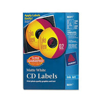 Inkjet Cd Labels, Matte White, 100-pack