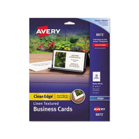 Linen Texture True Print Business Cards, Inkjet, 2 X 3 1-2, Linen White, 200-pk