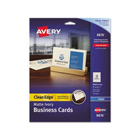 True Print Clean Edge Business Cards, Inkjet, 2 X 3 1-2, Ivory, 200-pack