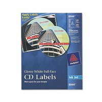 Inkjet Full-face Cd Labels, Glossy White, 20-pack