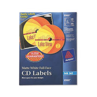 Inkjet Full-face Cd Labels, Matte White, 40-pack