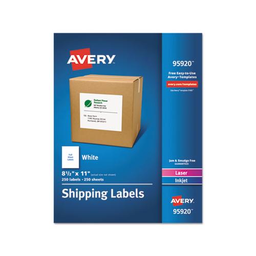 White Shipping Labels-bulk Packs, Inkjet-laser Printers, 8.5 X 11, White, 250-box