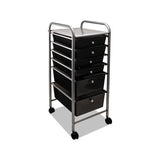 Portable Drawer Organizer, 13w X 15.38d X 32.13h, Smoke-matte Gray