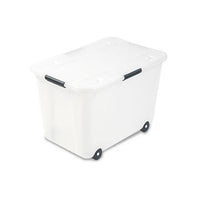 Rolling 15-gal. Storage Box, Letter-legal Files, 23.75" X 15.75" X 15.75", Clear