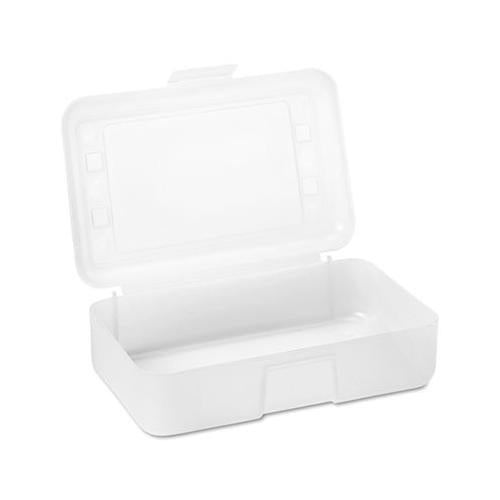 Gem Polypropylene Pencil Box With Lid, Clear, 8 1-2 X 5 1-4 X 2 1-2