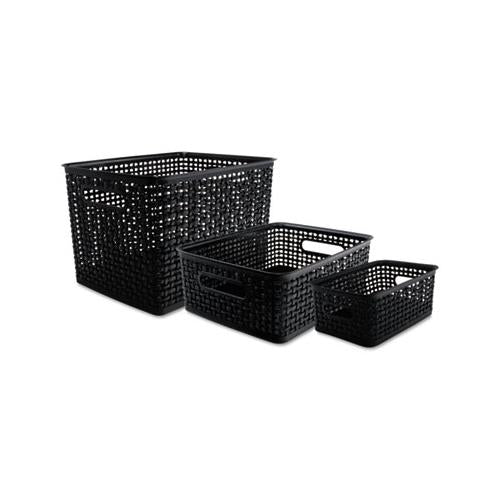 Weave Bins, 13.63 X 10.75 X 9, Black, 3-pack
