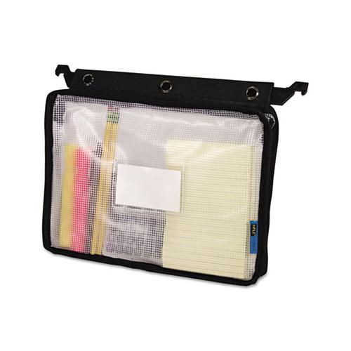 Expanding Zipper Pouch, 13 X 9 1-4, Clear-black