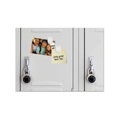 Magnetic-adhesive Clips, 0.25", White, 20-box