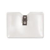 Security Id Badge Holder With Clip, Horizontal, 3.5 X 3.75, Clear, 50-box