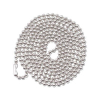 Id Badge Holder Chain, Ball Chain Style, 36" Long, Nickel Plated, 100-box