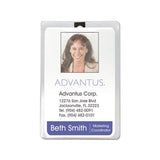 Id Badge Holder W-clip, Vertical, 3.8w X 4.25h, Clear, 50-pack